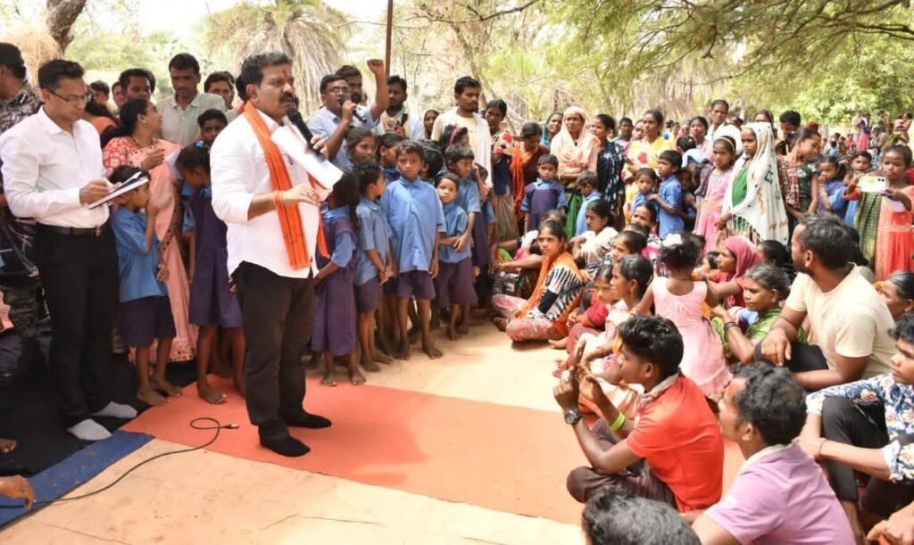 Deputy Chief Minister Vijay Sharma organized a Chaupal under a tree in Raigudem, a highly sensitive area affected by Naxalism